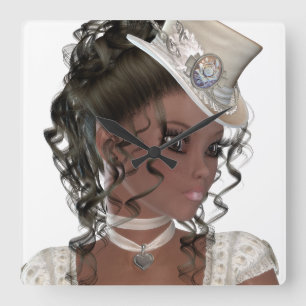 Horloge Carrée Pretty African American Woman
