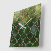 Horloge Carrée Pretty Iridescente Pearl Shimmer Mermaid Scales (Angle)
