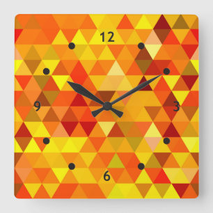 Horloge Carrée Pretty Triangle pattern