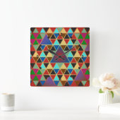 Horloge Carrée Pretty triangle pattern III + your ideas (Maison)