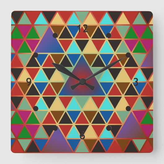 Horloge Carrée Pretty triangle pattern III + your ideas (Recto)