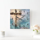 Horloge Carrée Prière Christian Jésus (Maison)