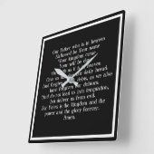 Horloge Carrée Prière Lord (Angle)