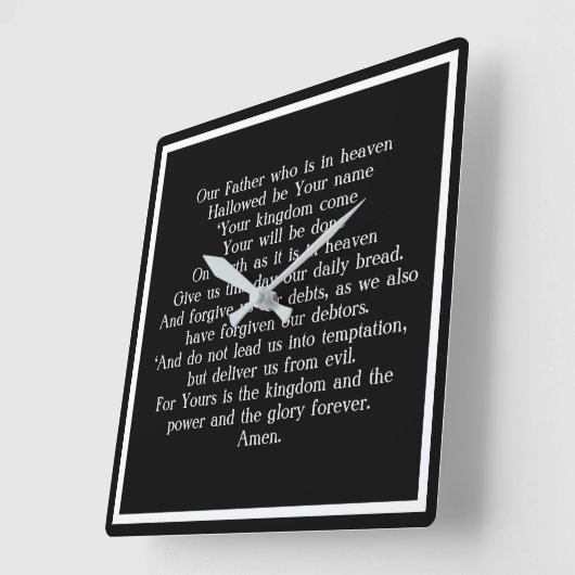 Horloge Carrée Prière Lord (Angle)
