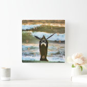 HORLOGE CARRÉE PRIÈRES DE SURFER (Maison)