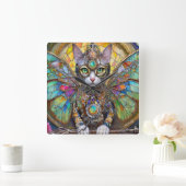 Horloge Carrée Prince Kitty Chat de la Brigade des papillons (Maison)