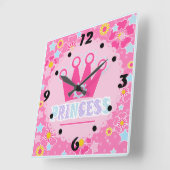 Horloge Carrée Princesse. (Angle)