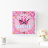 Horloge Carrée Princesse. (Maison)
