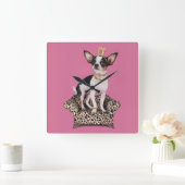 Horloge Carrée Princesse de chiwawa (Maison)