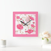 Horloge Carrée printemps (Maison)