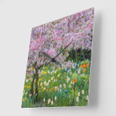 Horloge Carrée Printemps dans le jardin de Claude Monet (Angle)