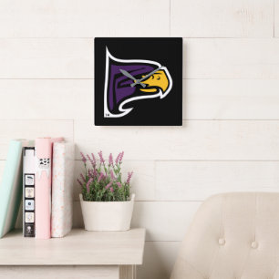 Horloge Carrée Profil de la mascotte Hawk du Hunter College