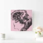 Horloge Carrée Profil D'Une Fille Gibson, 1903 (Maison)