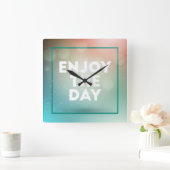 Horloge Carrée Profitez De La Journée (Maison)