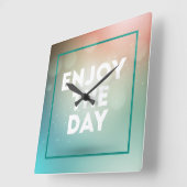 Horloge Carrée Profitez De La Journée (Angle)