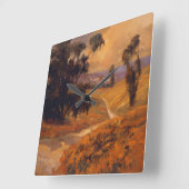 Horloge Carrée Promenade II d'après-midi (Angle)