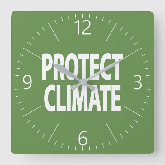 Horloge Carrée Protéger le climat (Recto)