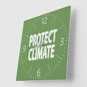 Horloge Carrée Protéger le climat (Angle)