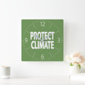Horloge Carrée Protéger le climat (Maison)