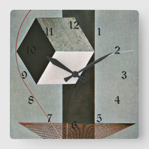 Horloge Carrée Proun 99, oeuvre abstraite de El Lissitzky