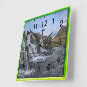 Horloge Carrée Proverbes 2:7 : Prière de la foi chrétienne (Angle)