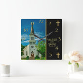 Horloge Carrée Proverbes 3:5 Église blanche (Maison)