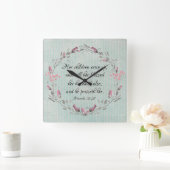 Horloge Carrée Proverbes Maman : Ses enfants montent l'écriture d (Maison)