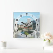 Horloge Carrée Providence RI Skyline (Maison)