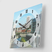 Horloge Carrée Providence RI Skyline (Angle)
