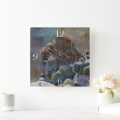 Horloge Carrée Prowling Cougar Mountain Lion Art Design (Maison)