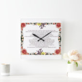 Horloge Carrée Psaume 11, Le Seigneur Aimait La Justice, (Maison)