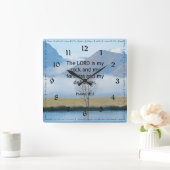 Horloge Carrée Psaume 18:2 Bible Vers... (Maison)