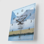 Horloge Carrée Psaume 18:2 Bible Vers... (Angle)