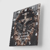 Horloge Carrée Psaume 23:1 Lumière du berger (Angle)