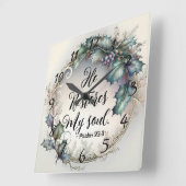 Horloge Carrée Psaume 23:3 (Angle)