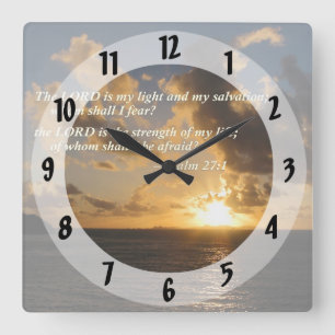 Horloge Carrée Psaume 27 1 Le Seigneur Est Ma Lumière