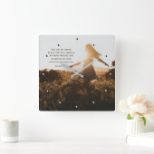 Horloge Carrée Psaume 32:7 Tu es ma cachette Bible Verse (Maison)