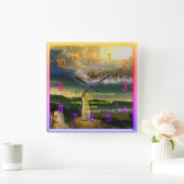 Horloge Carrée Psaumes 100:5 Prière de foi chrétienne (Maison)