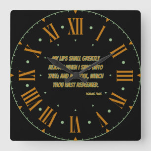 Horloge Carrée Psaumes 71:23 KJV Bible Verse II Rome Numeral Squa