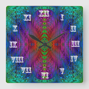Horloge Carrée Psychedelic Time Warp par SD. Kelley