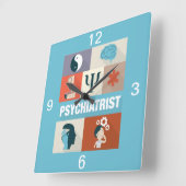 Horloge Carrée Psychiatre Professionnel Iconique Conçu (Angle)
