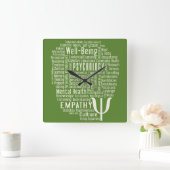 Horloge Carrée PSYCHOLOGUE Word Cloud custom color wall clock (Maison)