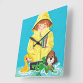 Horloge Carrée Puddles of Fun (Angle)