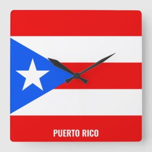 Horloge Carrée Puerto Rico Flag Dazzling Patriotic