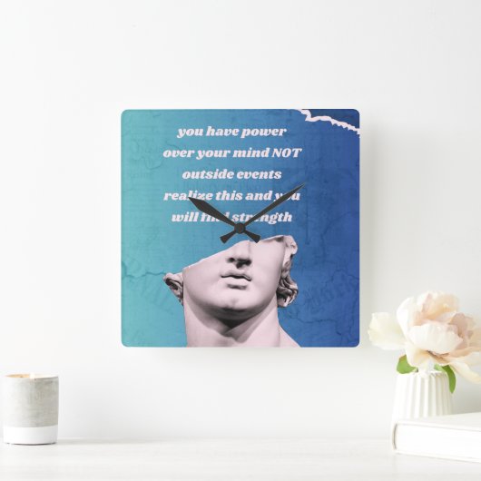 Horloge Carrée Puissance mentale (Maison)