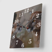Horloge Carrée Pumas dans l'amour (Angle)