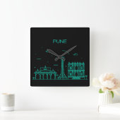 Horloge Carrée Pune skyline (Maison)