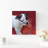 Horloge Carrée Puppy Black And White Staffordshire (Maison)