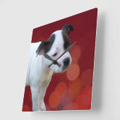 Horloge Carrée Puppy Black And White Staffordshire (Angle)