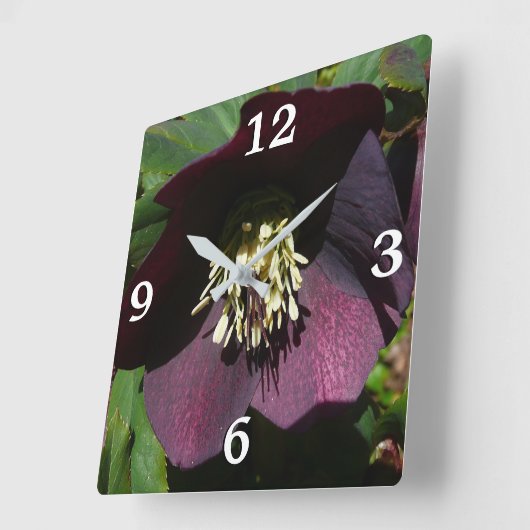 Horloge Carrée Purple Carême Rose Pâques (Angle)